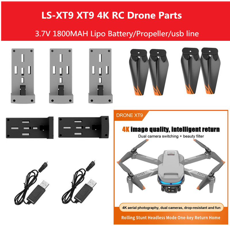Drone Rc Xt9 - LS-XT9 4k Dual Camera RC Quadcopter