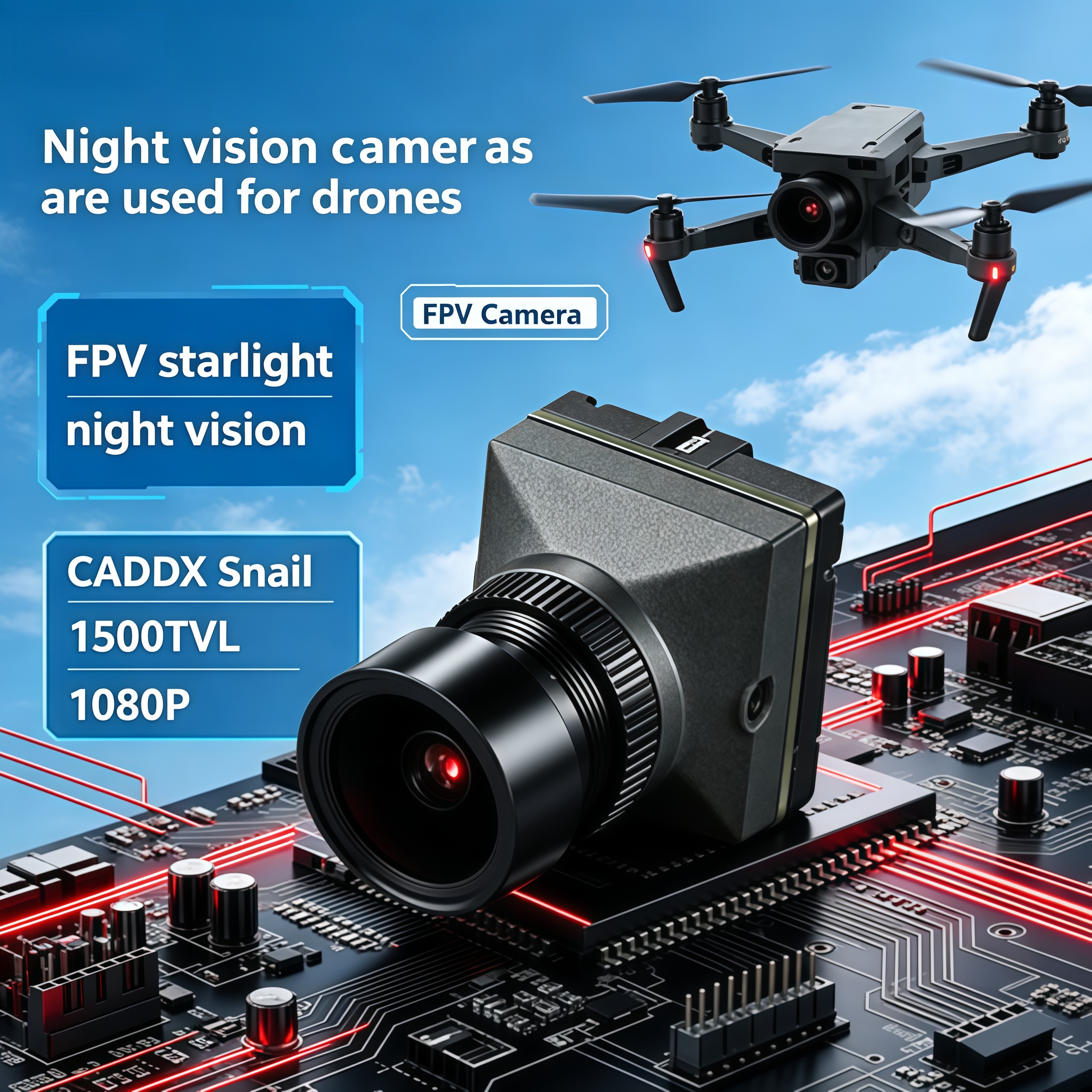 Drone Rc With Camera - 1500TVL HD CADDX Snail FPV Camera