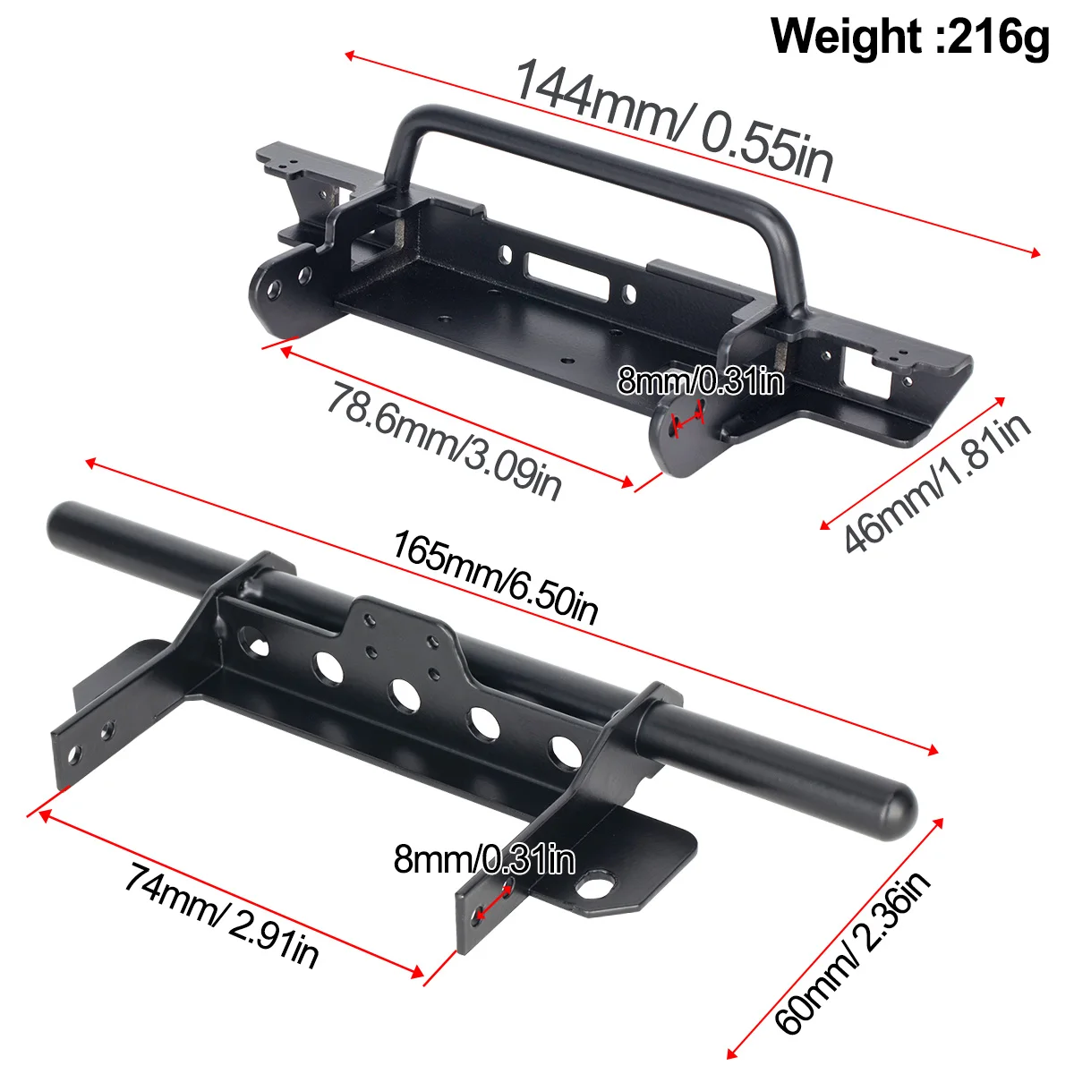Metal Front Bumper for VP VS4- - Rc Rock Crawler avis et prix