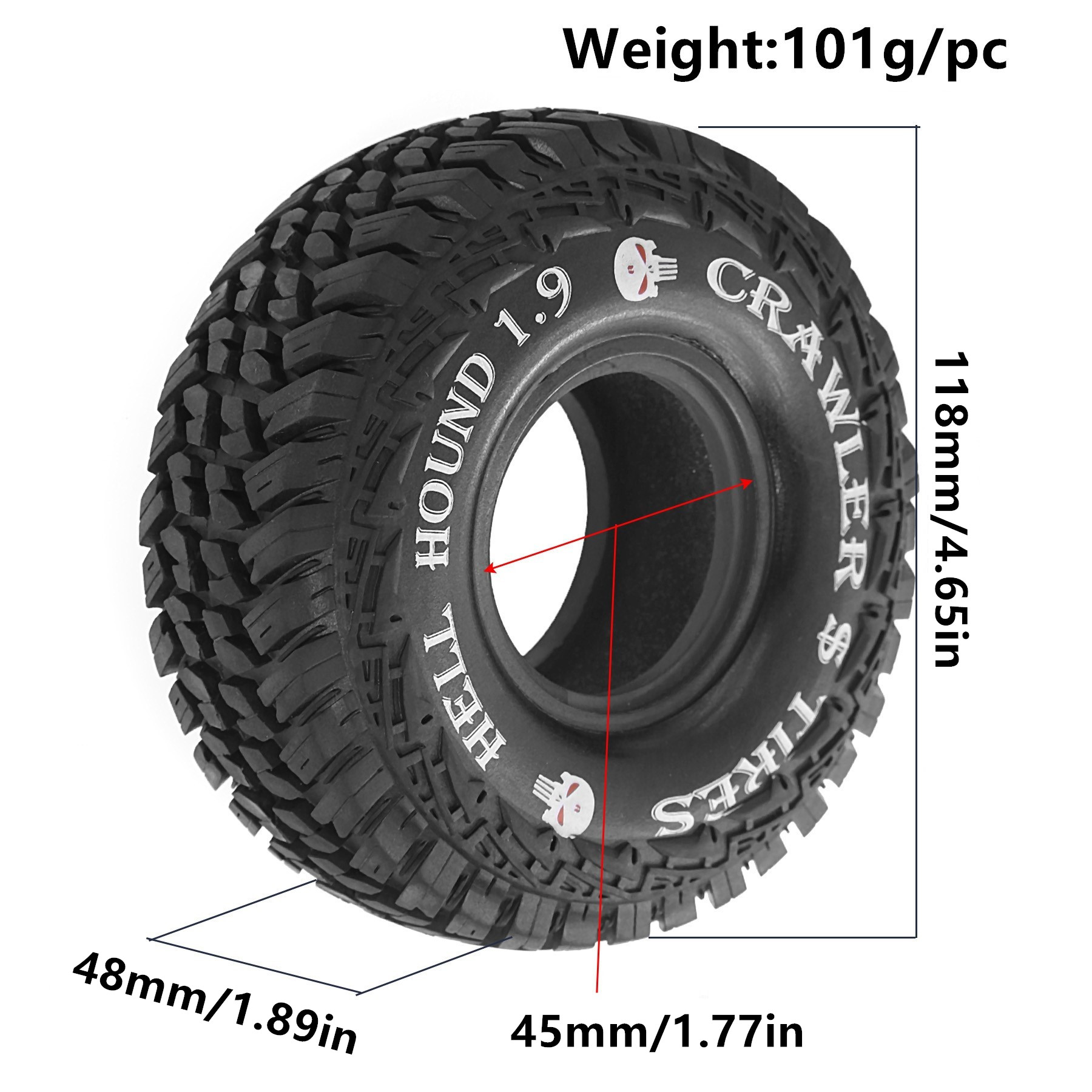 1.9 RC Tires 1/10 Rubber All T - Rc Rock Crawler avis et prix