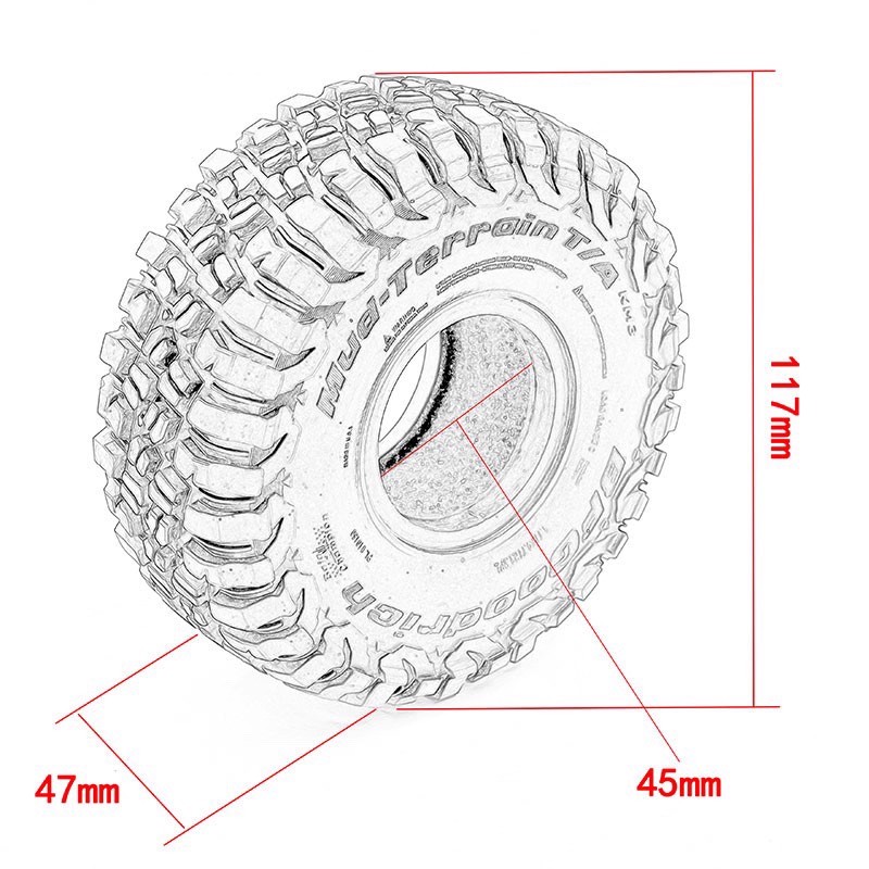 RC Car 1.9 Inch 117mm Rubber T - Rc Rock Crawler avis et prix