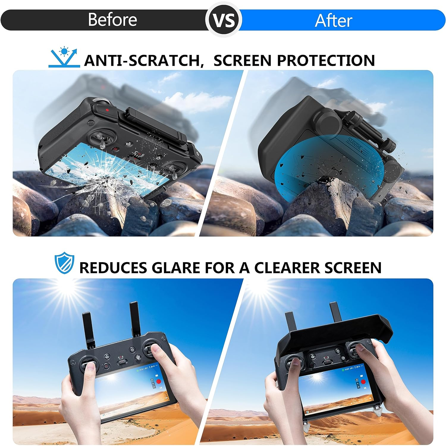 2-in-1 Sun Hood & Joystick Cov - Joystick Rc Drone avis et prix