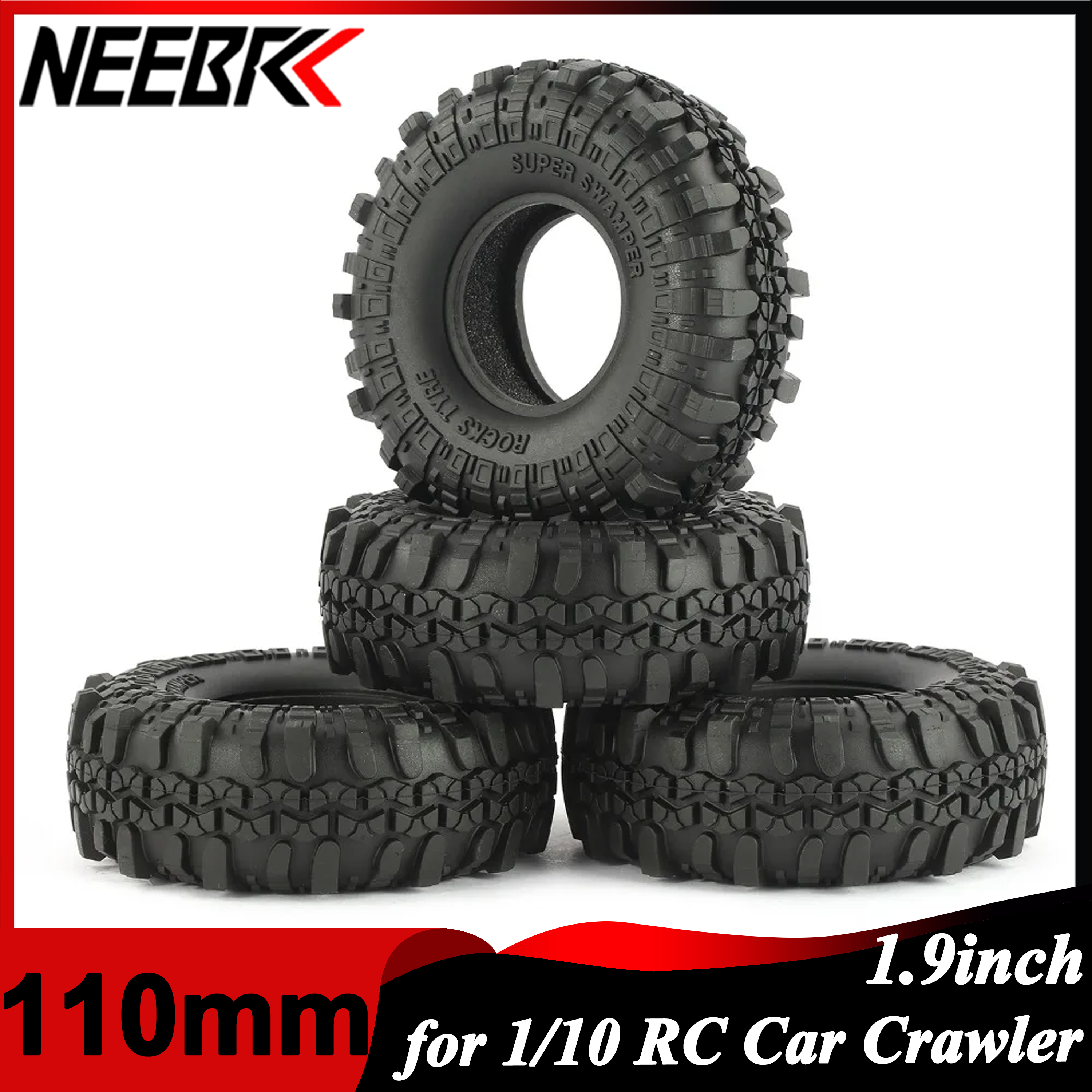 4PCS 1.9 Inch 110mm Rubber Tyr - Rc Rock Crawler avis et prix