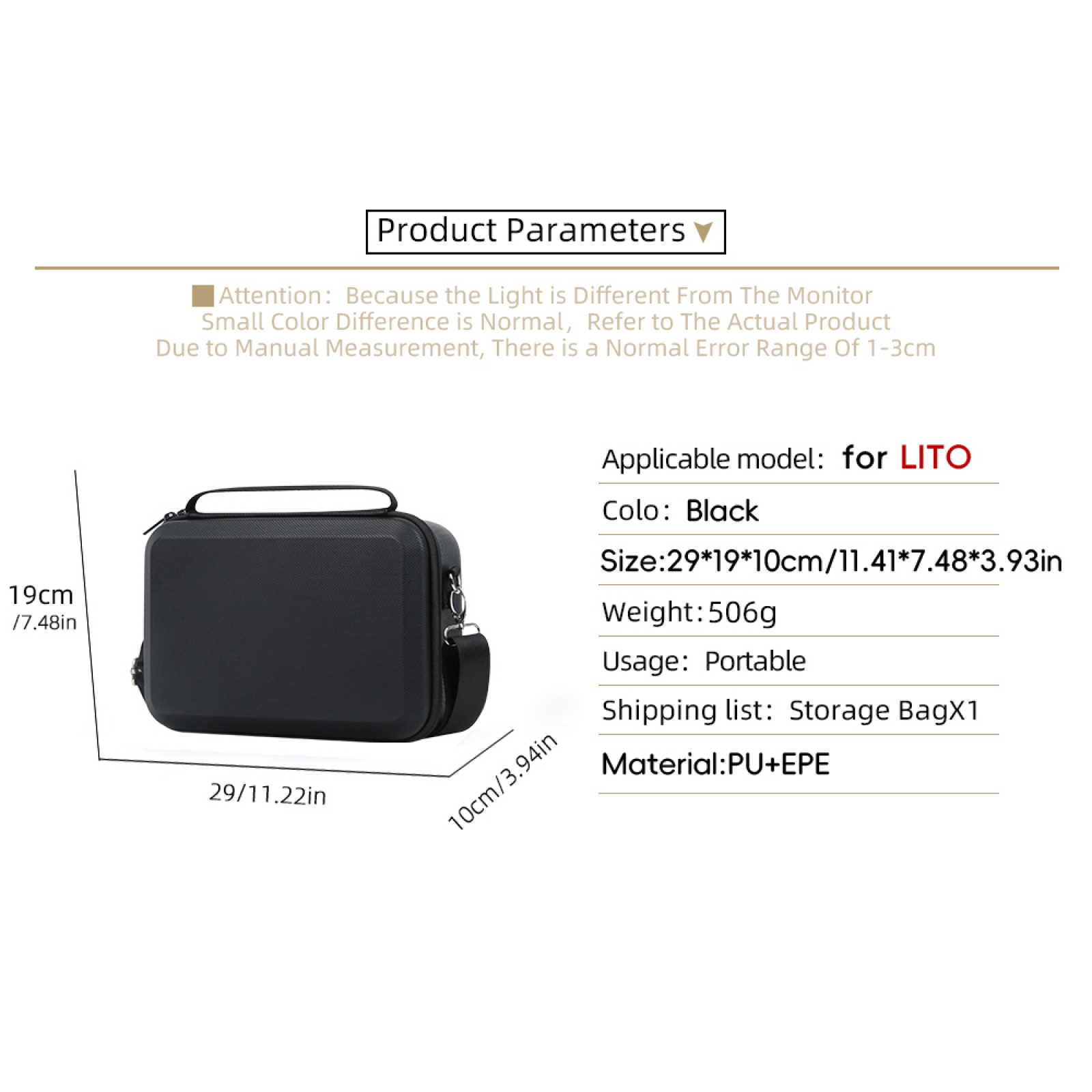 PU Storage Bag for DJI Lito X1 - Drone X1 Rc avis et prix