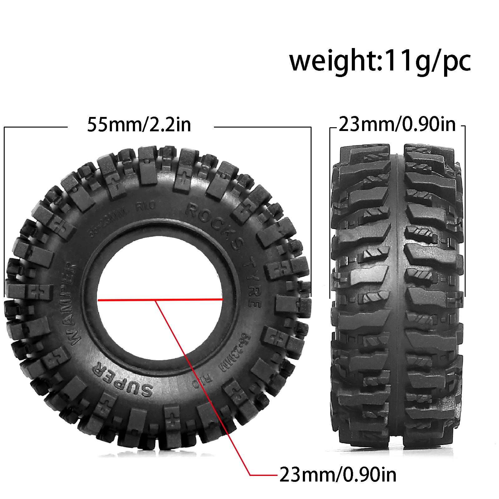 1.0 RC Crawler Tires 1/24 1/18 - Rc Rock Crawler avis et prix